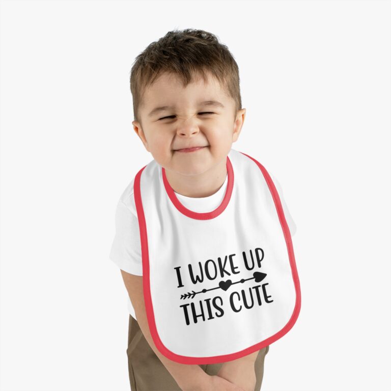 I Woke Up This Cute Contrast Trim Bib - Image 12