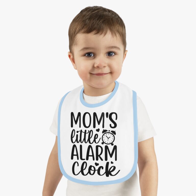 Mom's Little Alarm Clock Contrast Trim Bib - Image 5