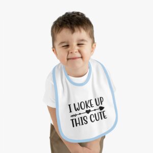 I Woke Up This Cute Contrast Trim Bib - Image 6