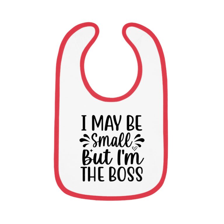 I Maybe Small But I'm The Boss Contrast Trim Bib - Image 10