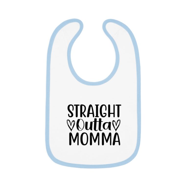 Straight Outta Momma Contrast Trim Bib - Image 4