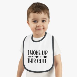I Woke Up This Cute Contrast Trim Bib - Image 2