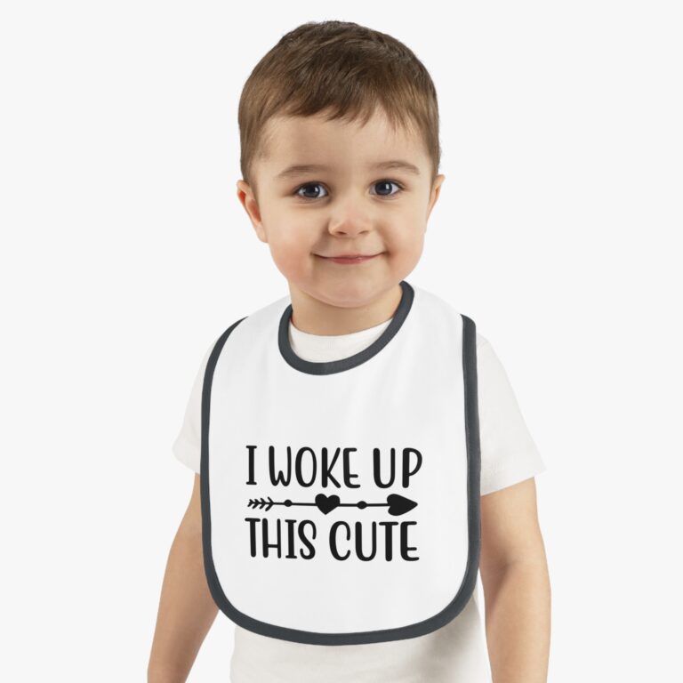 I Woke Up This Cute Contrast Trim Bib - Image 2