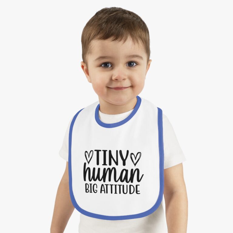 Tiny Human Big Attitude Contrast Trim Bib - Image 14