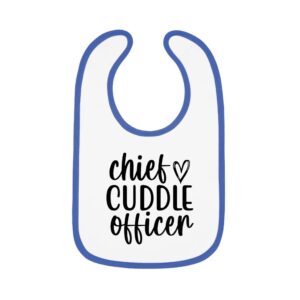 Chief Cuddle Officer Blue Trim Bib