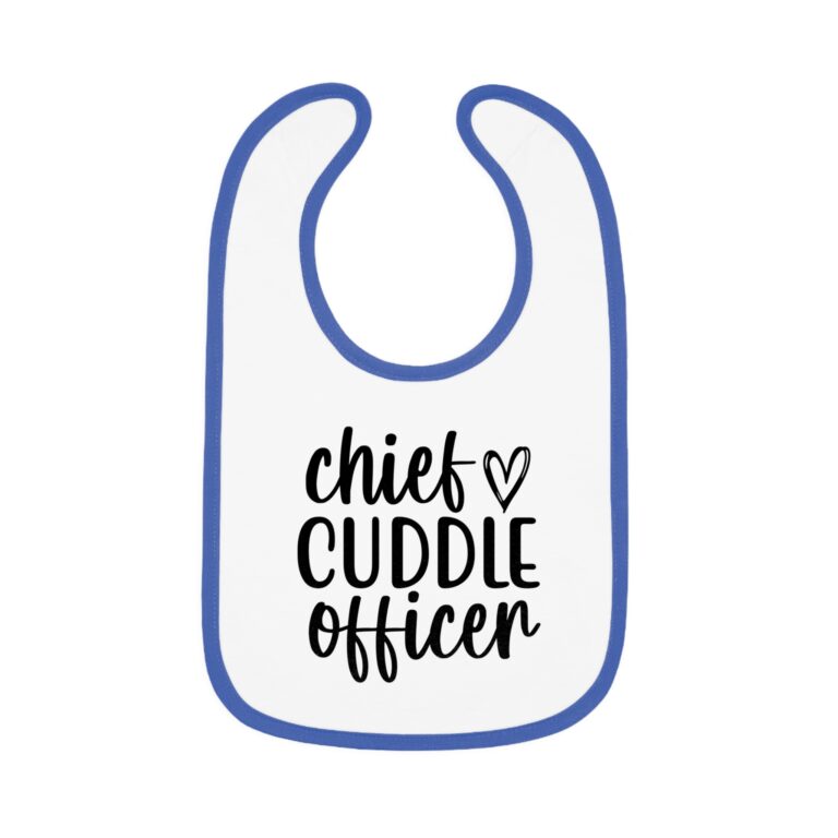 Chief Cuddle Officer Blue Trim Bib