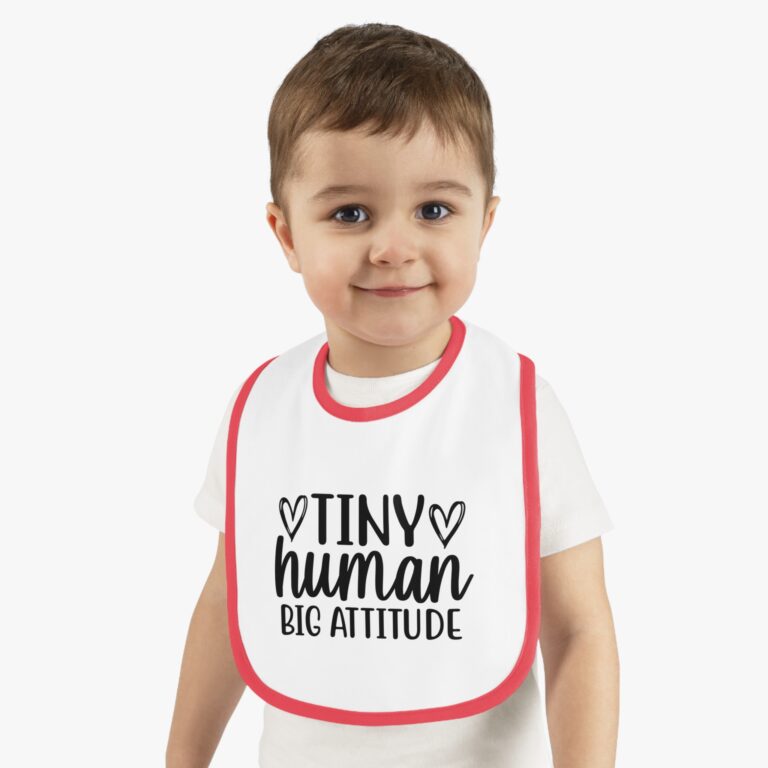 Tiny Human Big Attitude Contrast Trim Bib - Image 11