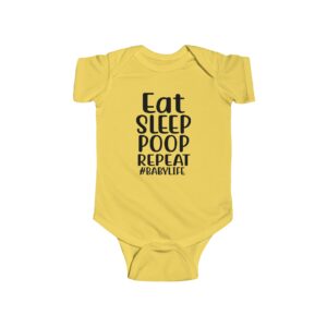 Eat Sleep Poop Repeat Infant Bodysuit Butter Yellow