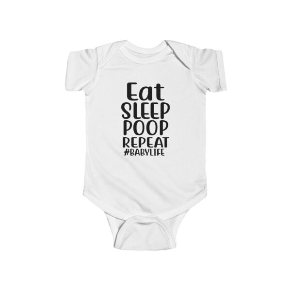 Eat Sleep Poop Repeat Infant Bodysuit White