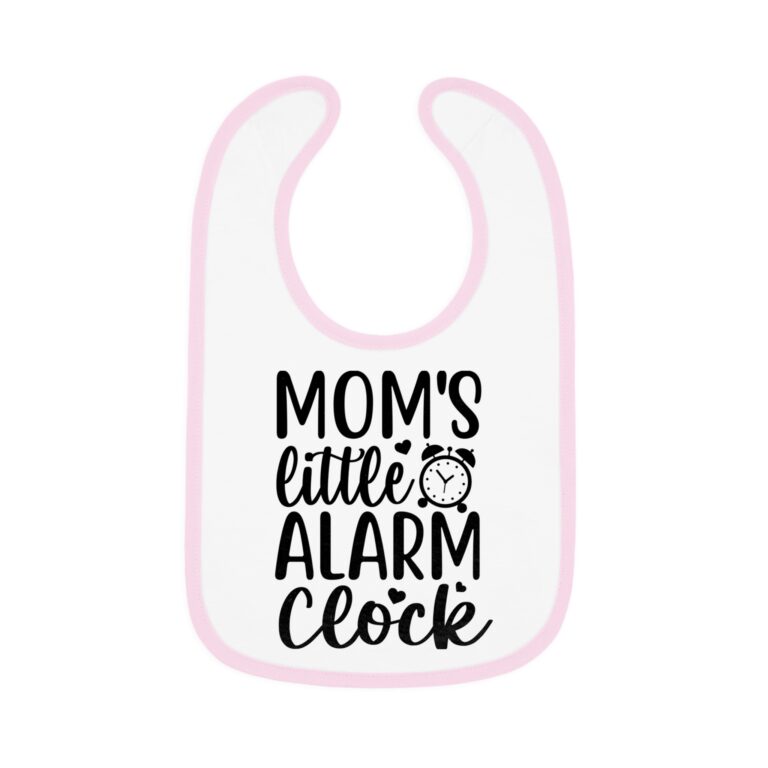 Mom's Little Alarm Clock Contrast Trim Bib - Image 7