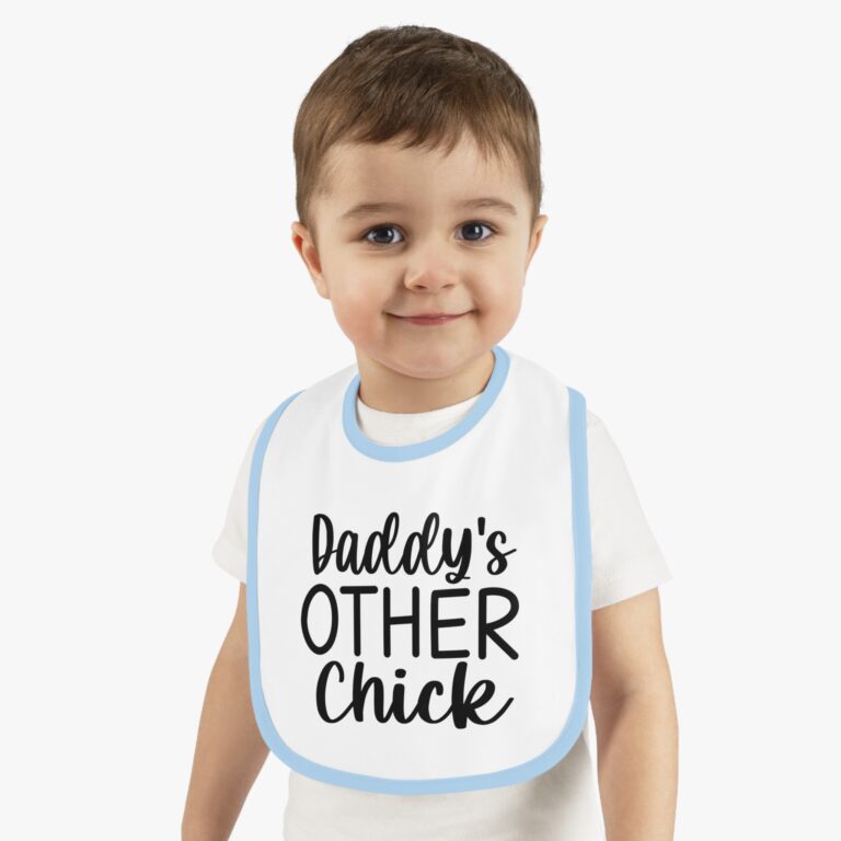 Daddy's Other Chick Contrast Trim Bib - Image 5
