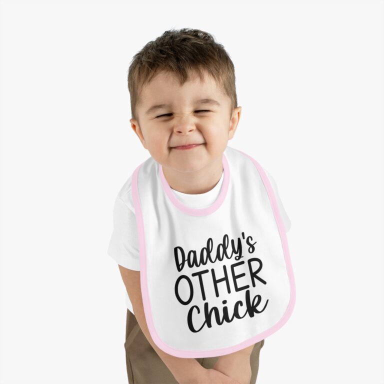 Daddy's Other Chick Contrast Trim Bib - Image 9
