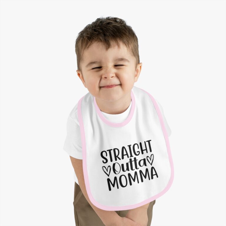 Straight Outta Momma Contrast Trim Bib - Image 9