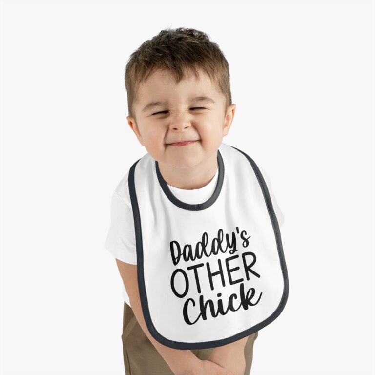Daddy's Other Chick Contrast Trim Bib - Image 3