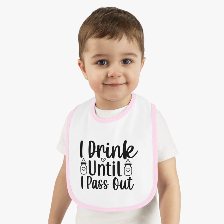 I Drink Until I Pass Out Contrast Trim Bib - Image 8