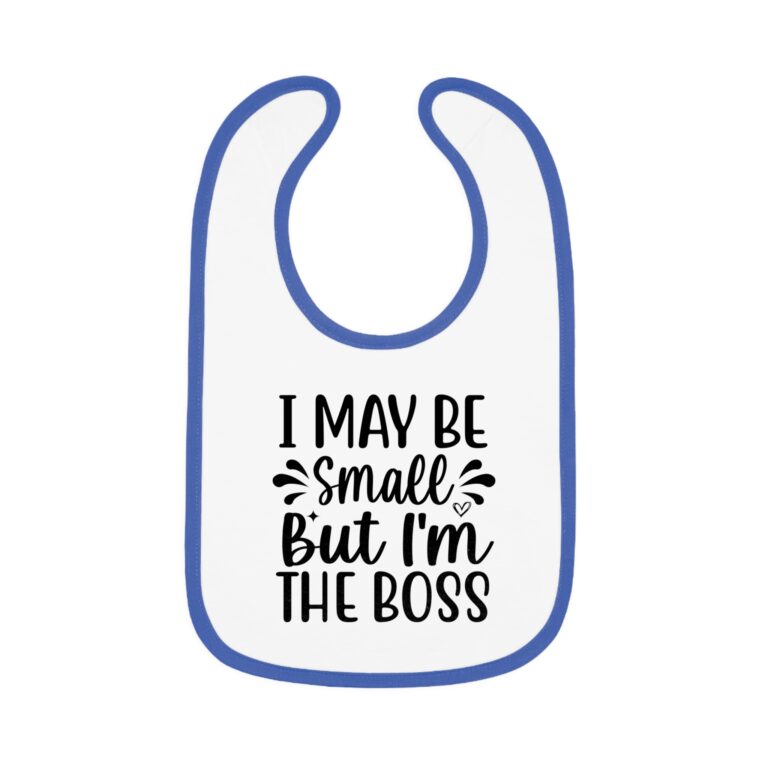 I Maybe Small But I'm The Boss Contrast Trim Bib - Image 13