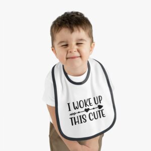 I Woke Up This Cute Contrast Trim Bib - Image 3