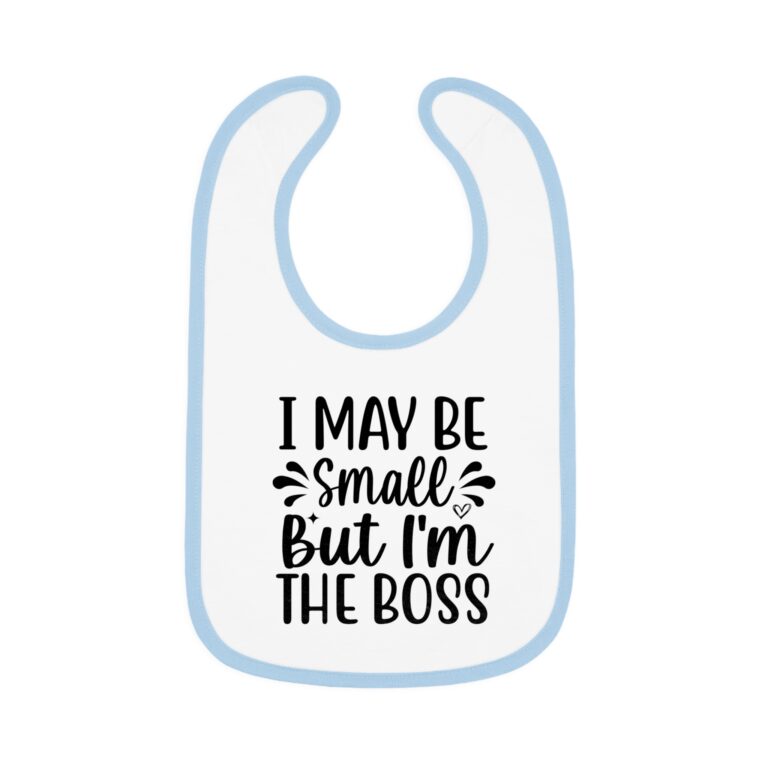 I Maybe Small But I'm The Boss Contrast Trim Bib - Image 4