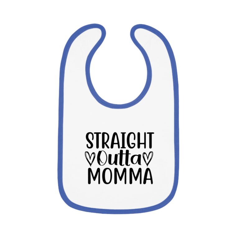 Straight Outta Momma Contrast Trim Bib - Image 13