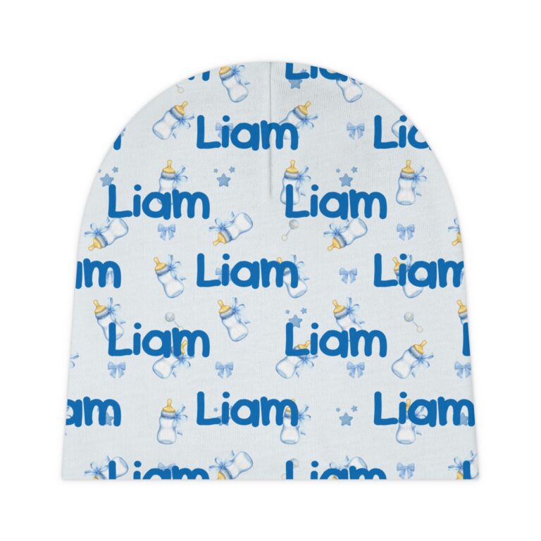Personalized Blue Bottle Baby Beanie - Image 3