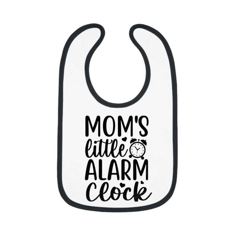 Mom's Little Alarm Clock Contrast Trim Bib - Image 16