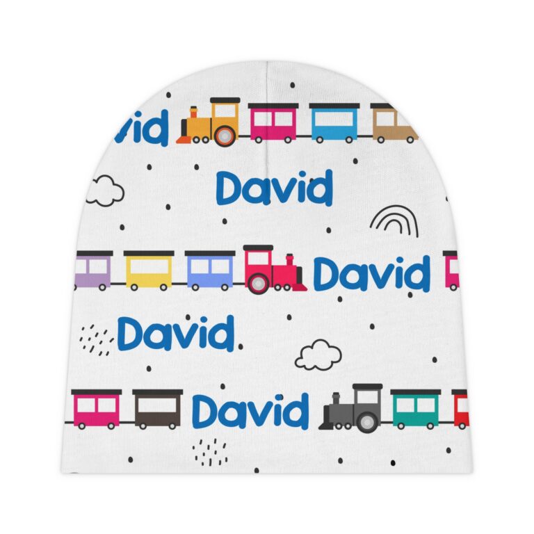 Personalized Train Baby Beanie - Image 3
