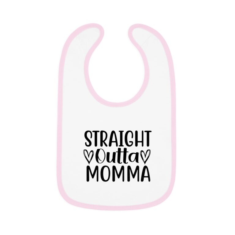 Straight Outta Momma Contrast Trim Bib - Image 7