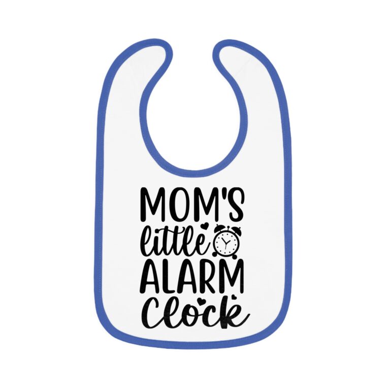 Mom's Little Alarm Clock Contrast Trim Bib - Image 13
