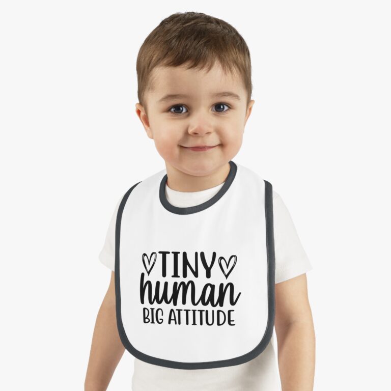 Tiny Human Big Attitude Contrast Trim Bib - Image 2