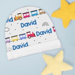 Personalized Train Baby Beanie