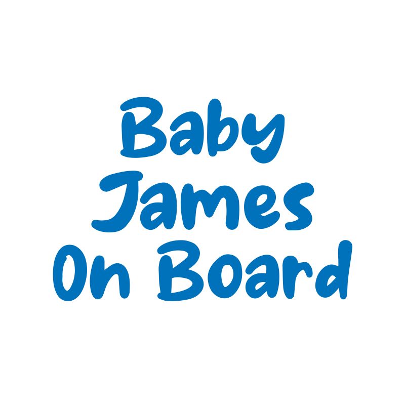 Personalized Baby On Board Decal Blue