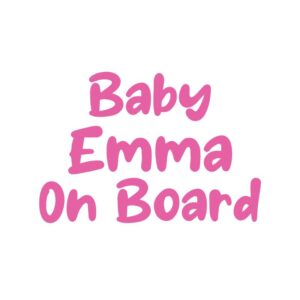 Personalized Name Baby On Board Pink Decal