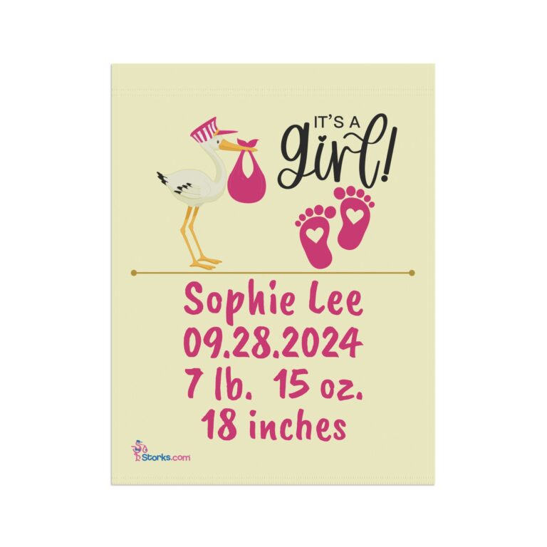 It's a Girl Welcome Banner - Personalized - Image 4