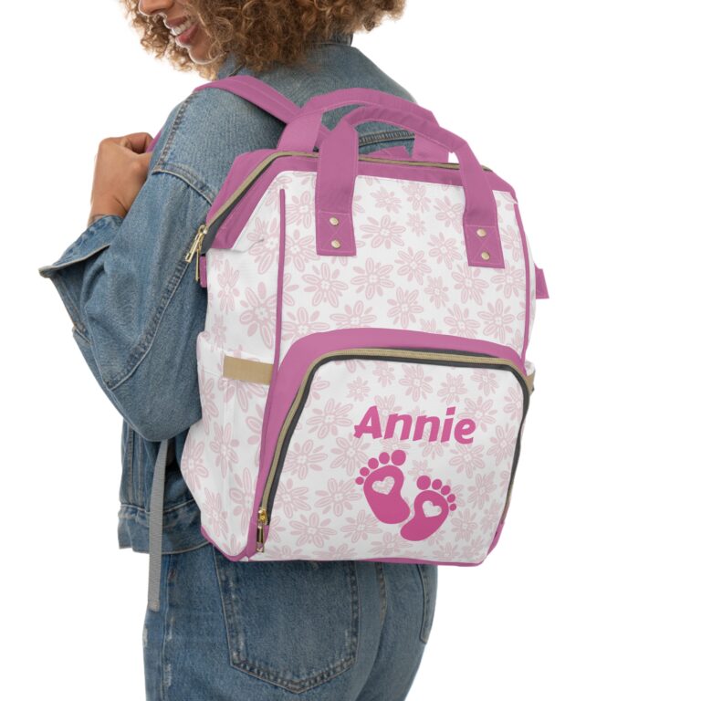 Personalized Multifunctional Diaper Backpack for Girls - Image 6