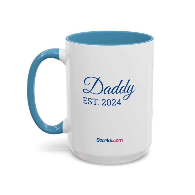 Personalized Blue Mommy/Daddy EST. Accent Coffee Mug (15oz) - Image 3