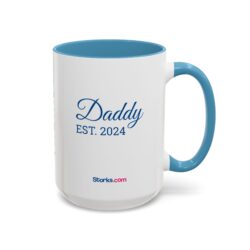 Personalized Blue Mommy/Daddy EST. Accent Coffee Mug (15oz)