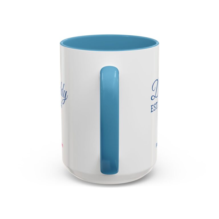 Personalized Blue Mommy/Daddy EST. Accent Coffee Mug (15oz) - Image 4