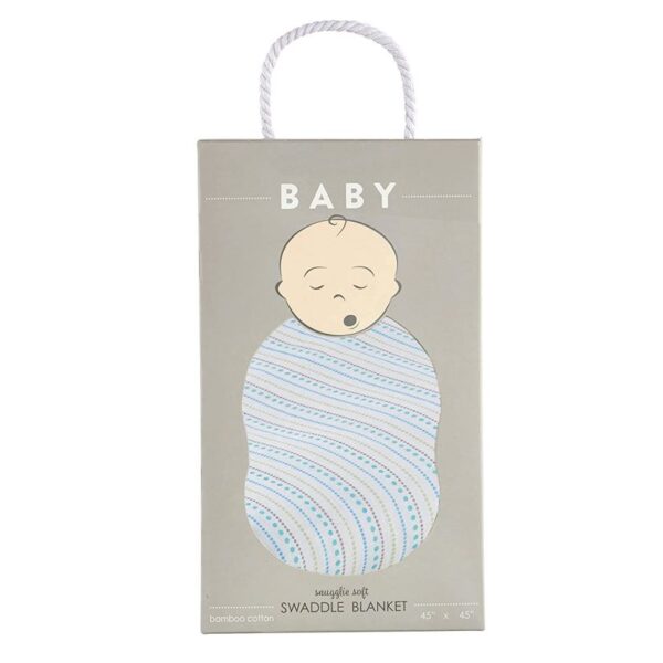 Stephan Baby Swaddle Blanket Blue Bam B Dot Box