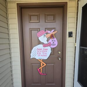 Girl Stork Door Mounted