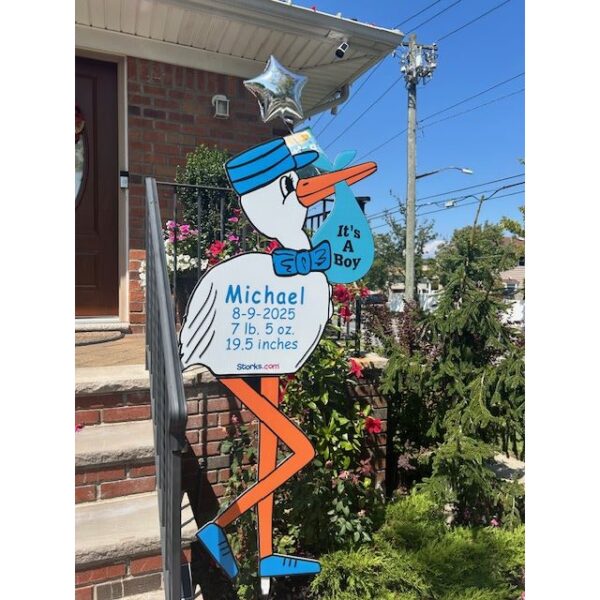 Boy Stork Sign for Michael