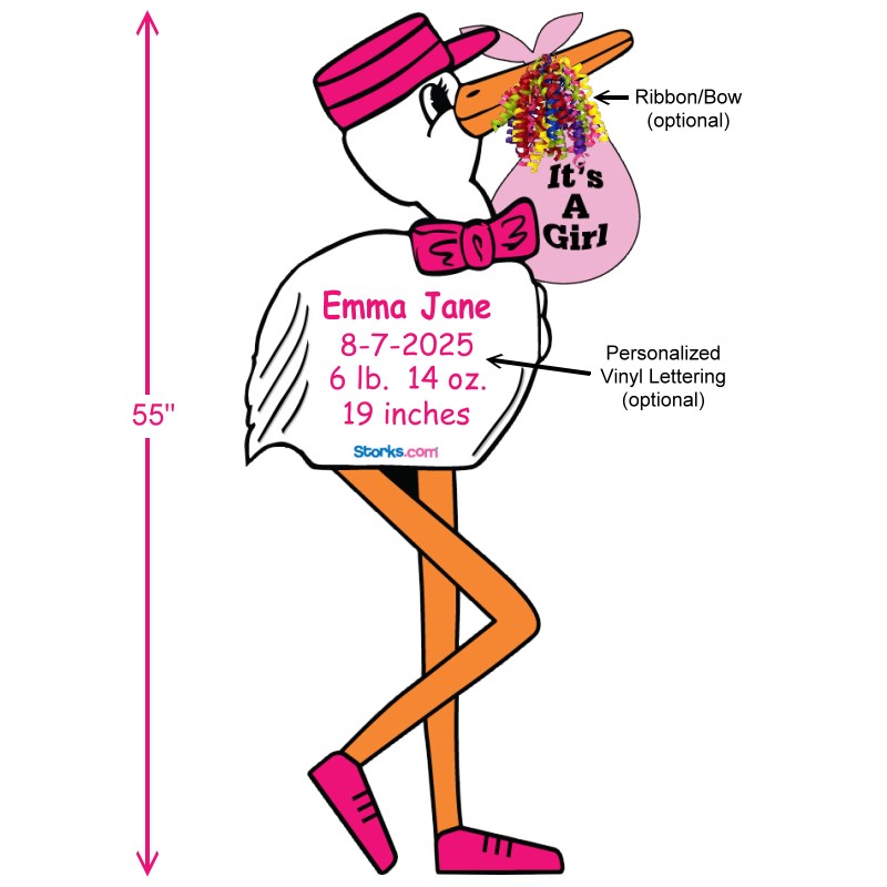 Stork Sign Girl 223457 dimensions